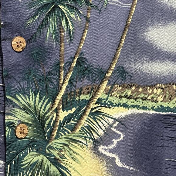 Tommy Bahama Hawaiian Shirt Men's XL 100% Silk Sailboat Camp Palm Trees AOP - Picture 4 of 9